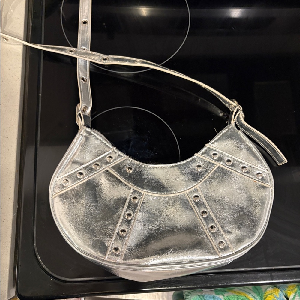 SHEIN Metallic Silver Crossbody Bag